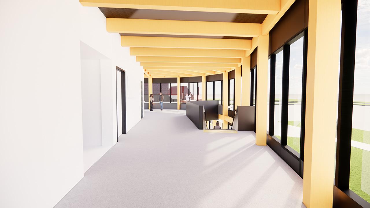 Second floor hallway (rendering)