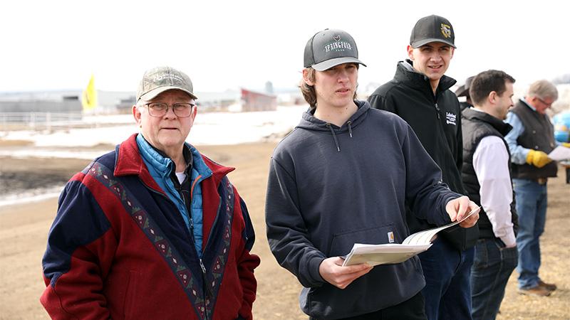 Viewers at the outdoor pens